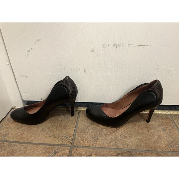 Corso Como Women’s Heels Classic Black Leather 6.5 With Rhinestone In Insole - Picture 8 of 10